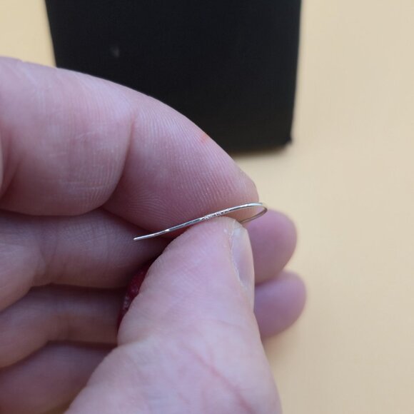 Sterling Silver Red Coral Chunk Dangle Earrings A5274 - Picture 3 of 5